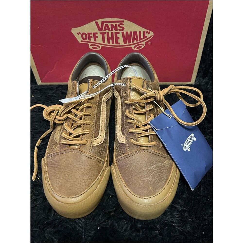 VANS premium old skool leather lace up low top shoes sneakers women’s 7 new - Picture 7 of 8